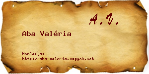 Aba Valéria névjegykártya